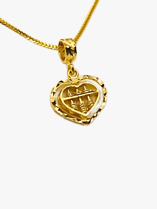 916 Gold Love Abacus Pendant