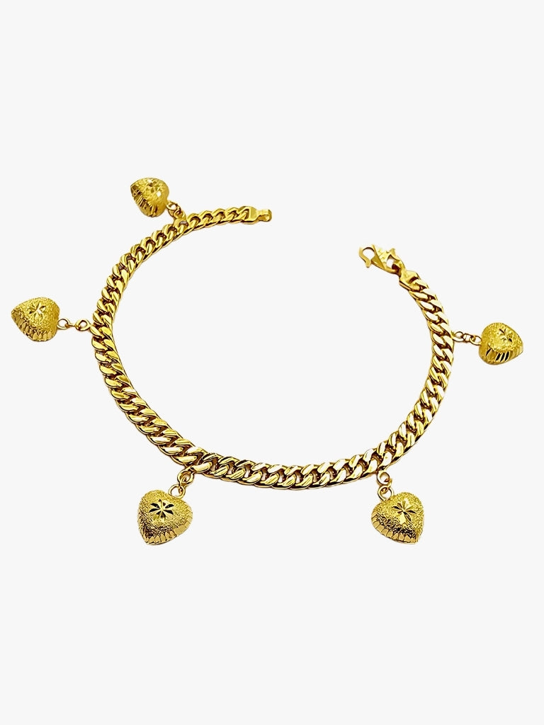 916 Gold Love Dangling Cowboy Bracelet