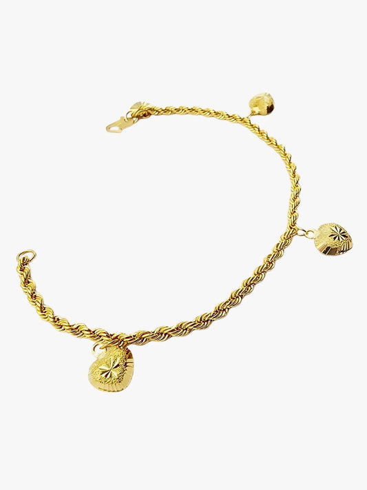 916 Gold Love Dangling Rope Bracelet