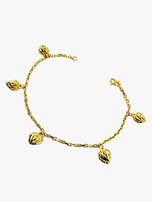 916 Gold Miniature Gold love dangling bracelet