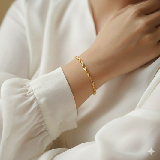 916 Gold Ripple Bracelet