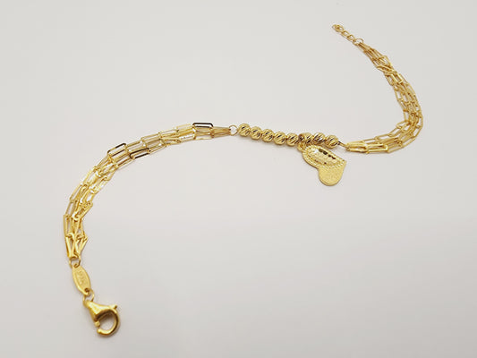 916 Gold Love Layer Bracelet