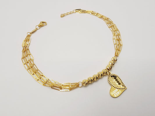 916 Gold Love Layer Bracelet