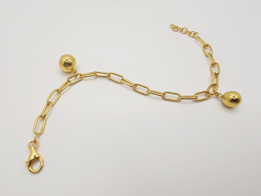 916 Gold Link with Bead Bracelet