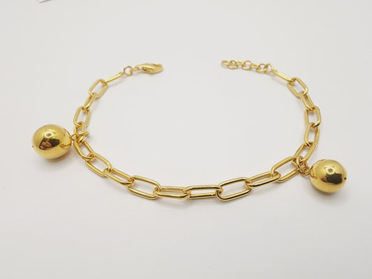 916 Gold Link with Bead Bracelet