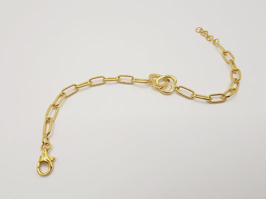 916 Gold Double Love Link Bracelet