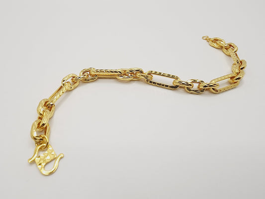 916 Gold Fancy Link Bracelet