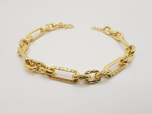 916 Gold Fancy Link Bracelet