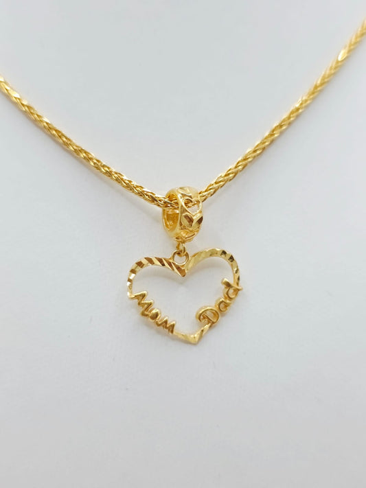 916 Gold Love Daddy Mummy Pendant