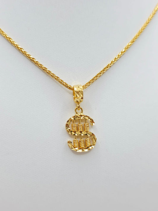 916 Gold Dollar Abacus Pendant