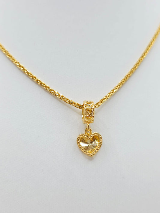 916 Gold Double Layer Shining Love Pendant