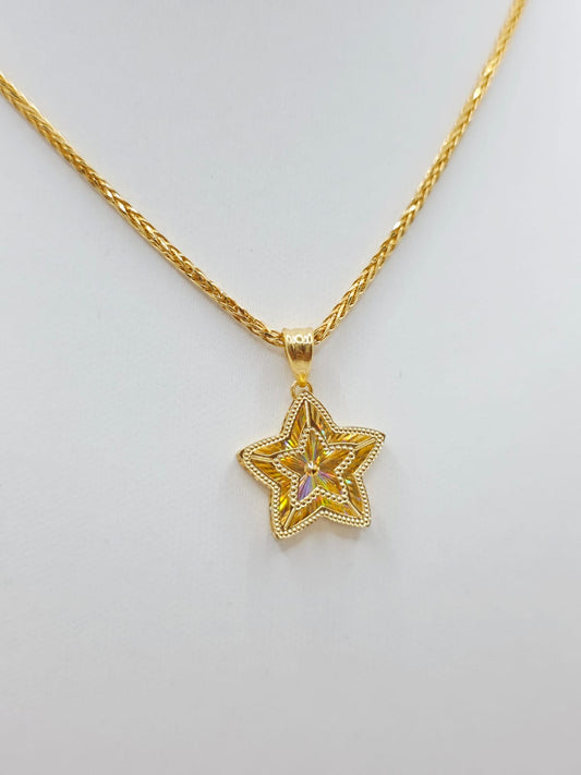 916 Gold Sparkling Star Pendant