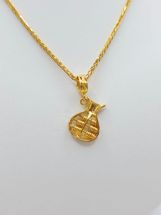 916 Gold Money Bag Pendant