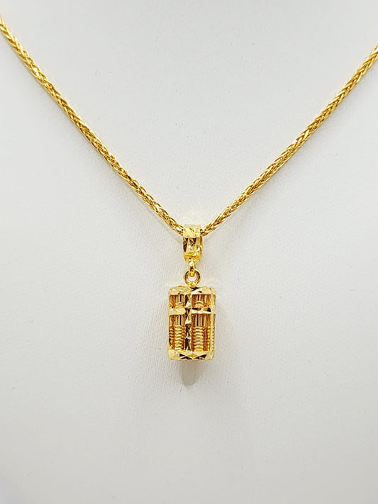 916 Gold Tube Abacus pendant