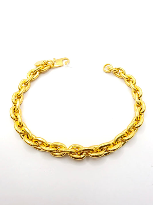 916 Gold Thick Link Bracelet
