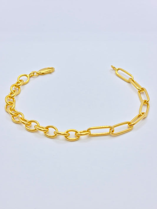 916 Gold Oval Link Bracelet