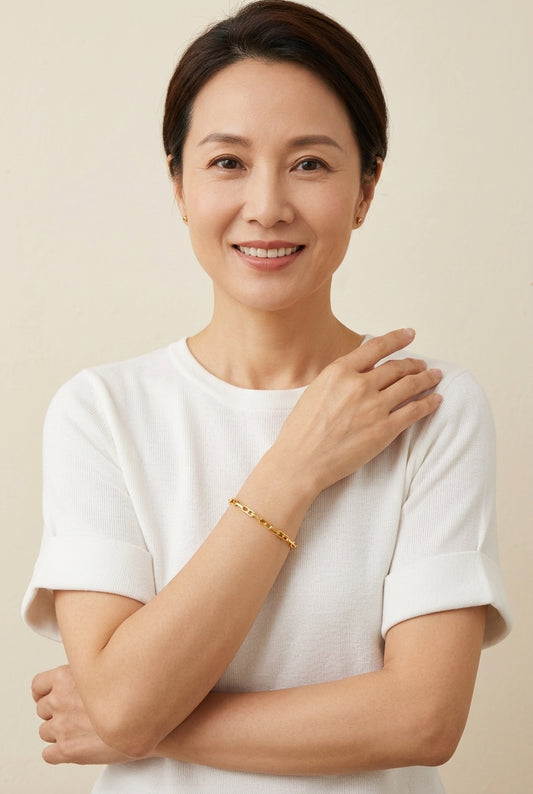 916 gold industrial link bracelet
